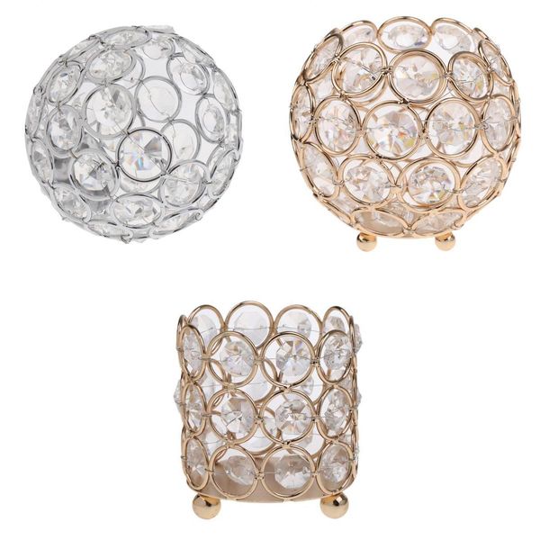 

3 pieces crystal candle holders home banquet candlestick table centerpieces