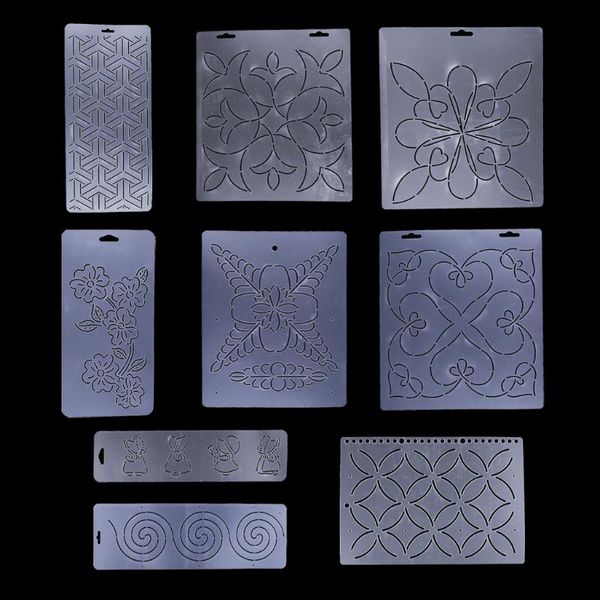 

fityle semi-transparent stencil plastic quilting template quilt tool transparent for patchwork painting sewing craft tools, Black