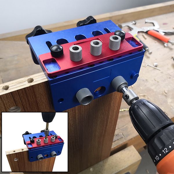 

3 in 1 woodworking puncher locator high precision dowelling jig with metric dowel holes woodworking joinery