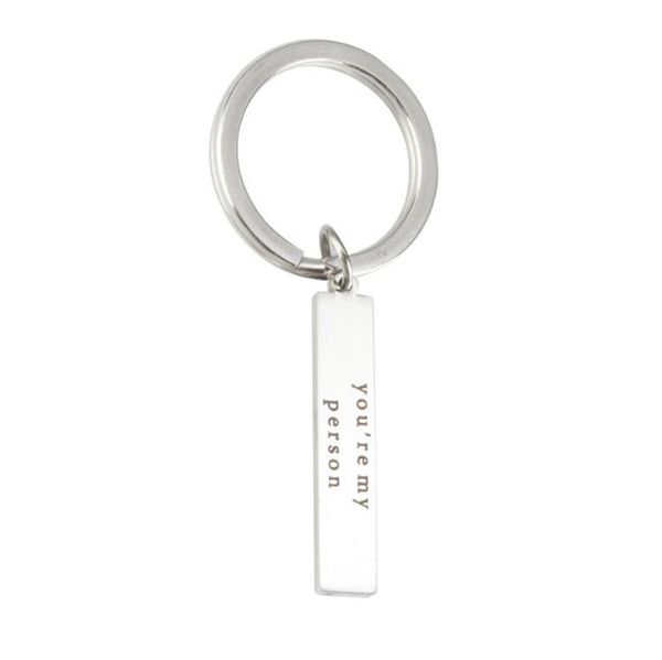 Du bist meine Person Edelstahl Rechteck Keychain Schlüsselanhänger Freund Freund Freund Valentinstag Beste Freund Geschenk