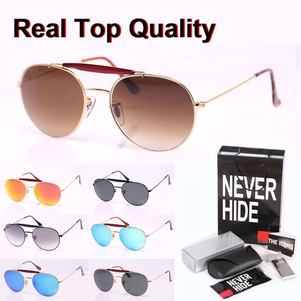 

1pcs wholesale - brand designer glass lens steampunk sunglasses men women metal frame with original box, packages, accessories, everything, White;black