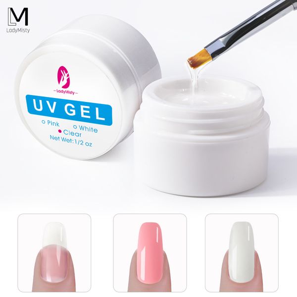 

new nail extension gel 3 colors uv builder gel acrylic poly builder for nail finger extension gels art varnish, Red;pink