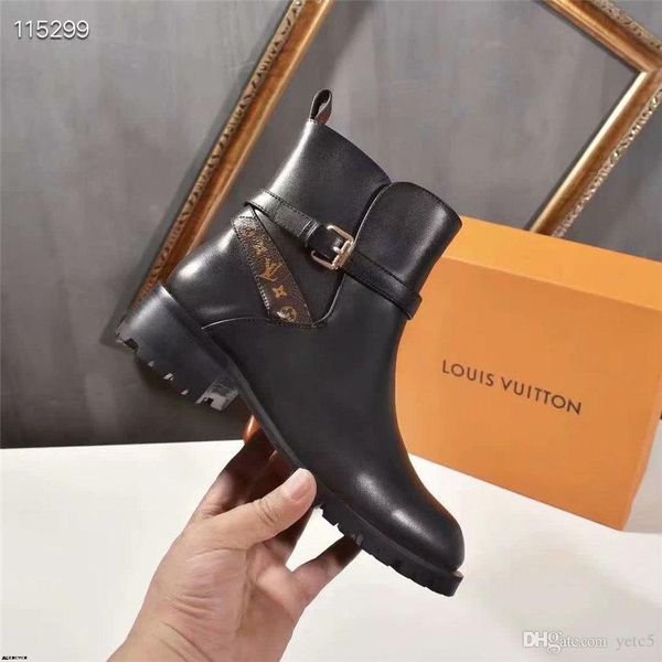 

20wr 2020 autumn boots women fashion high heel lace up ankle boots ladies buckle platform shoes winter boot women leather solid boots yetc8, Black