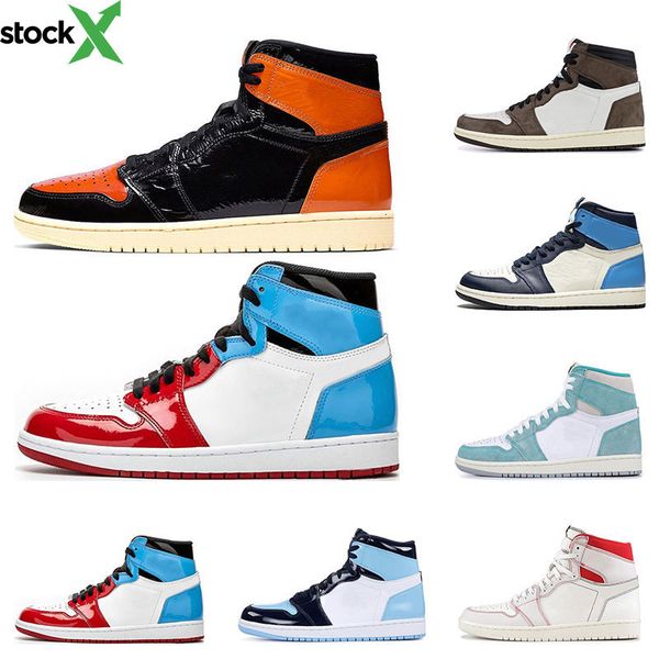 

2020 mens basketball shoes 1s shattered backboard obsidian unc fearless first class flight turbo green 1 sport sneaker trainer size 5.5-12, Black