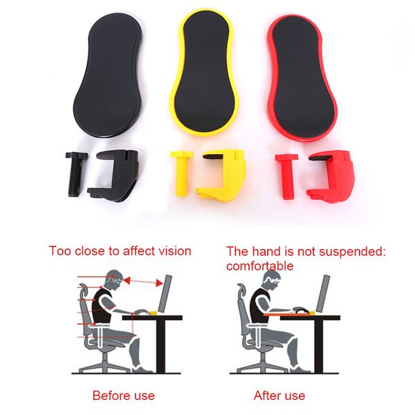 

hand shoulder armrest pad desk computer table attachable arm support arm wrist rests bhd2, Black;red