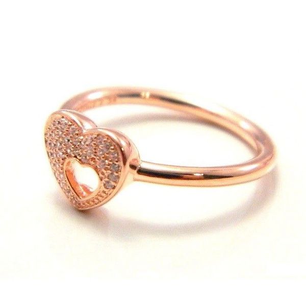 Atacado-rose ouro coração anéis de prata original para pandora estilo jóias cintilante enigma enigma quadro 186550cz h8ale h8