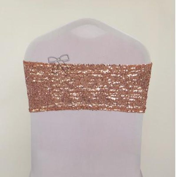 

price 100pcs sequin chair band rose gold color chair sashes christmas party decorations