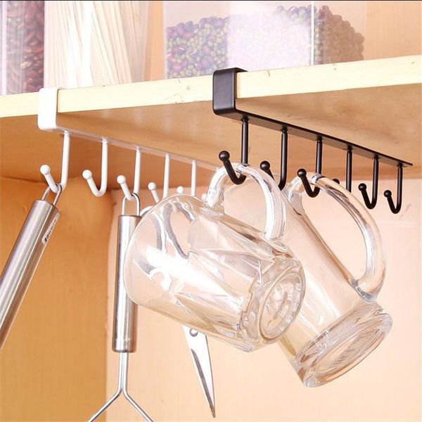 

useful kitchen cupboard storage rack shelf hanging hook organizer closet clothes glass mug shelf hanger wardrobe holder rack