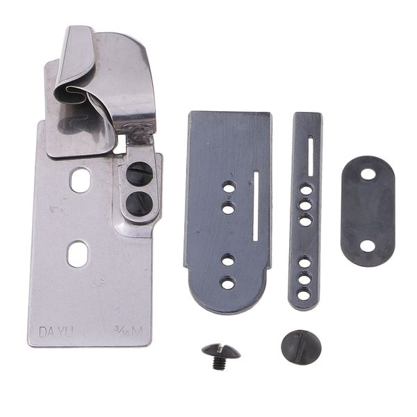 

sewing machine part lap seam folder with needle plate food dog presser foot complete binding attaching parts, Black
