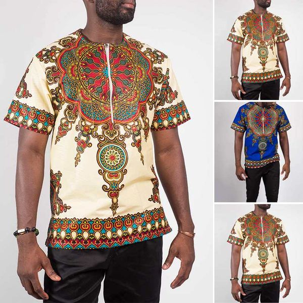 

men's casual shirts incerun summer men vintage printed fashion short sleeve turn down collar shirt ethnic loose zipper blouse camisa, White;black