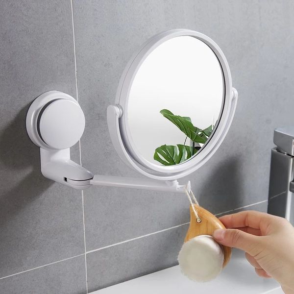 Household Wall Mounted Cosmetic Mirror Can Be Used In Bathroom Dormitory With One Sided Rotating Folding And Punch Free High Definiti Square