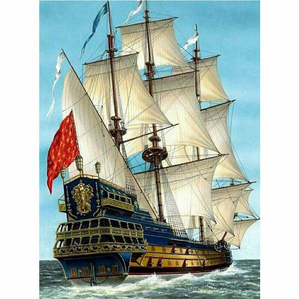 

chunxia framed diy painting by numbers seascape ship acrylic painting modern picture home decor for living room 40x50cm ra3171
