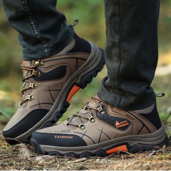 

size 39-47 men hiking shoes waterproof outdoor sport shoes brand mountain climbing men sneakers lace up trekking