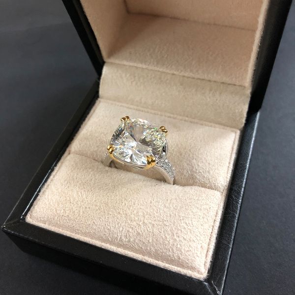 Großhandels-Silber-einfacher quadratischer Art- und Weisezirkon-Mann-Ring-nachgemachter Diamant-Edelstein-Damen-Finger-Ring-Frauen-Frau-Jahrestag-Weihnachtsgeschenk