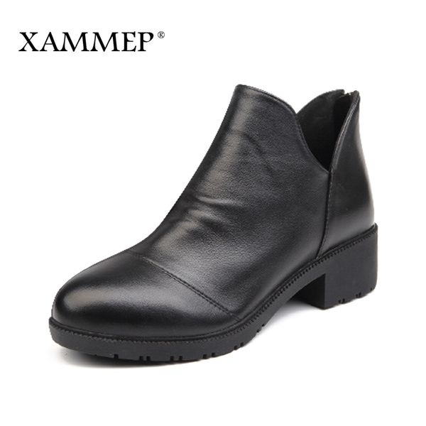 

xammep women's shoes spring autumn women genuine real leather pump shoes big size women dress office, Black;white