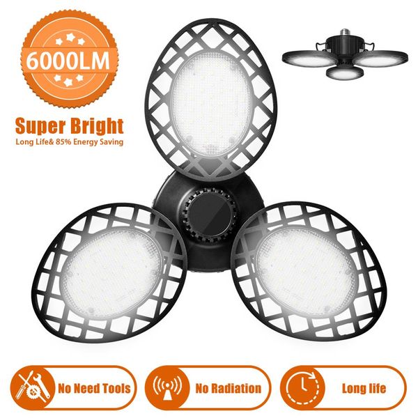 

60w garage light sensible deformation ufo football field lamp waterproof deformable garage lighting for industrial workshop