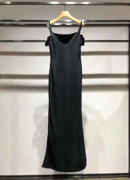 

2020 новых женская одежда без рукавов платья без бретелек 0703, Black;gray