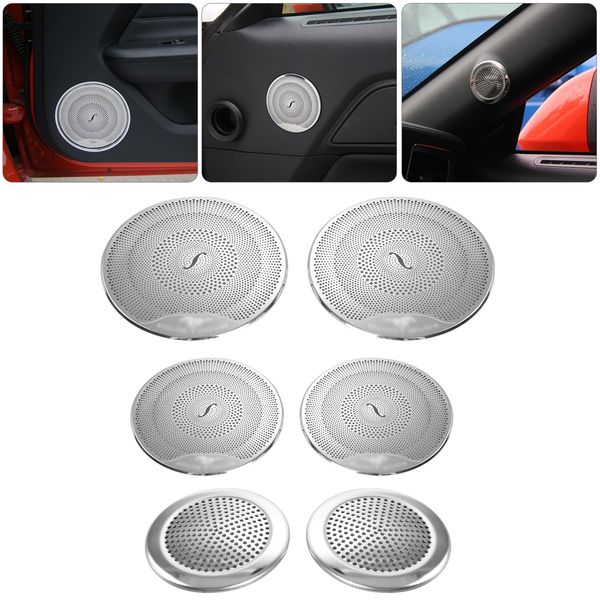 

abs car door horn net speaker decoration cover for ford mustang 15+ interior accessories 6pcs