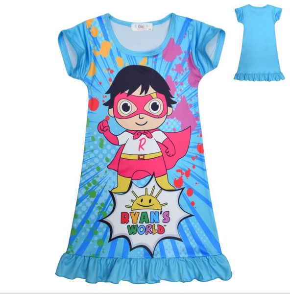 

летние детские игрушки райан платье для девочек чистого хлопка лето с короткими рукавами юбка детдоме одежду и пижамы, Red;yellow