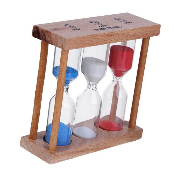 

1/3/5 minutes wood frame hourglass sandglass sand clock timer random color for home table decoration toys xmas birthday gift