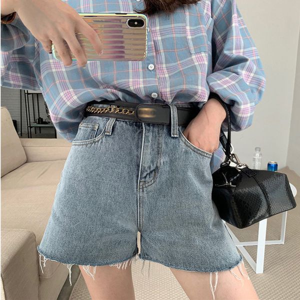 

women's jeans 2021 summer wear recreational bull-puncher knickers since waist burrs tassel wide-legged loose pants, Blue