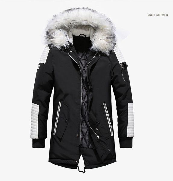 

down jacket men winter jackets coats black warm down jacket outdoor hooded fur mens thick parkas plus size famous m-3xl