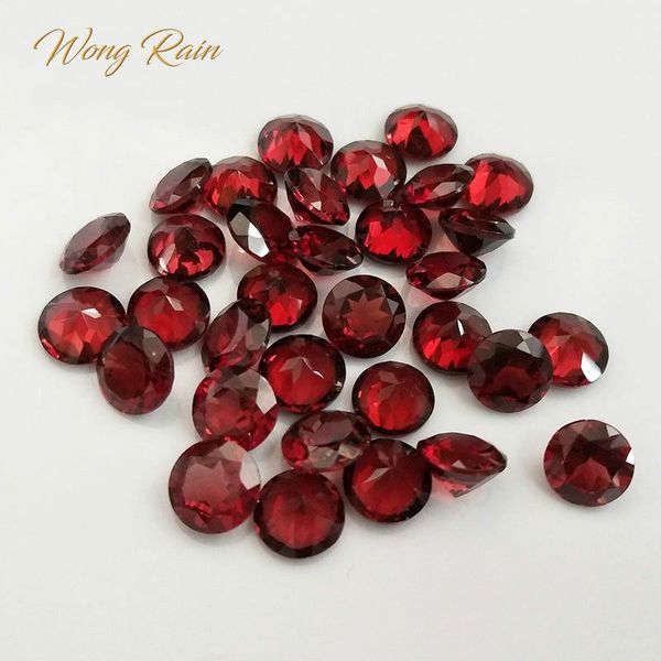 

wong rain 1 pcs natural 3.5 mm round cut garnet loose gemstone diy stones decoration jewelry wholesale lots bulk, Black