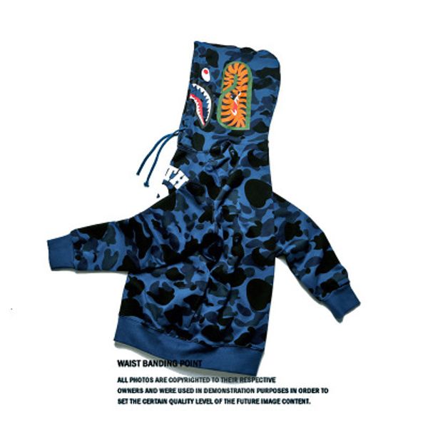 

a bathing a ape 18bape jacket shark head camo full zip hoodie long sleeve clothes new hoodie hip hop sweater face signature mens pullove, Black;red