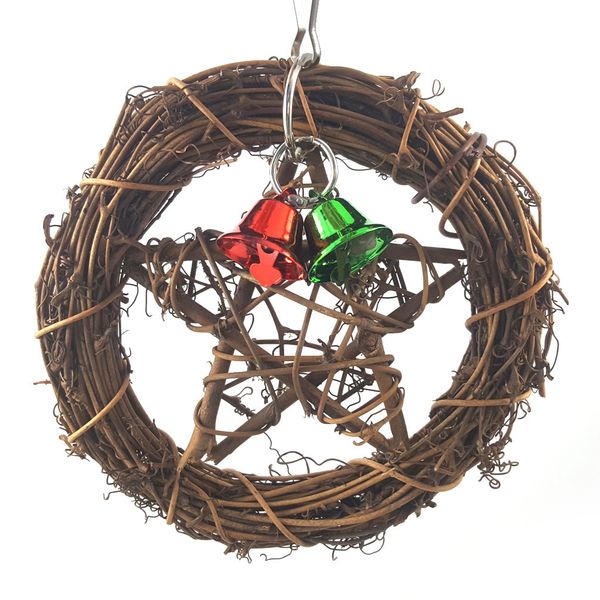 

natural rattan plaited articles parrot gnaw toys made of rattan stars set ring toys group hair