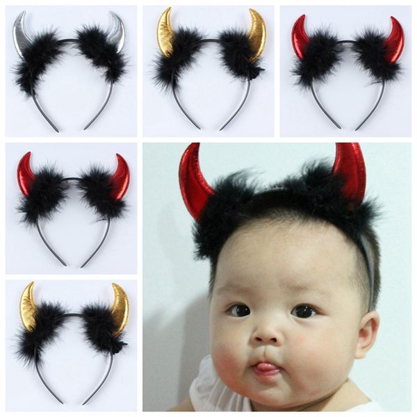 Feather Devil Horn Headband Christmas Halloween Party Cosplay