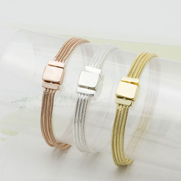 

trendy 925 sterling silver bracelet new women bracelets valentines xmas jewelry gifts fit brand bracelet silver 925 original, Golden;silver