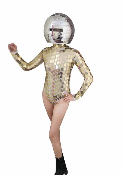 

зеркальный шар диско маска зеркало очки metallic cosplay halloween мотора шлем ночного клуба производительности головные уборы стадии пропел, Black;red