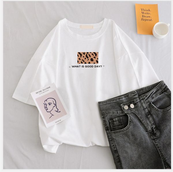 

2020 new arrival women t shirt fashion summer short sleeve t shirts with printed 7 colors designer womens tees ph-yf202181 6, White