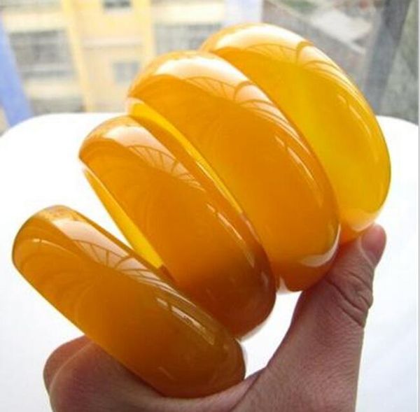 

естественный неподдельный желтый агат браслет женский стиль элегантности расширил халцедон браслет, Black