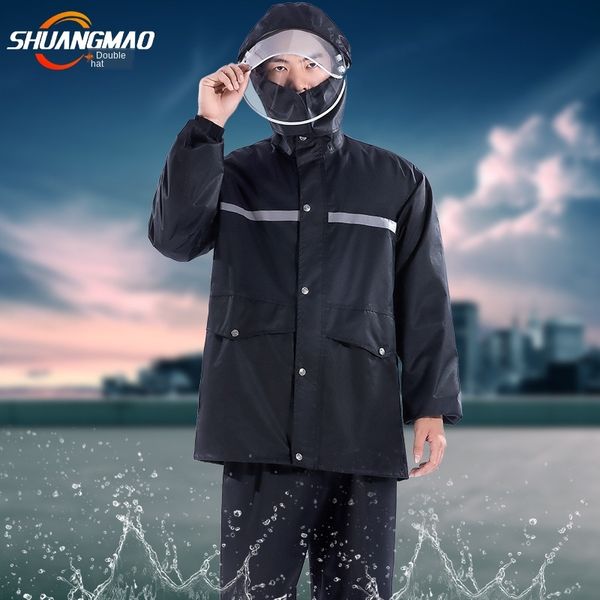 

raincoat set electric split men's and motorcycle motorcycle women's waterproof outdoor riding raincoat, Red;brown