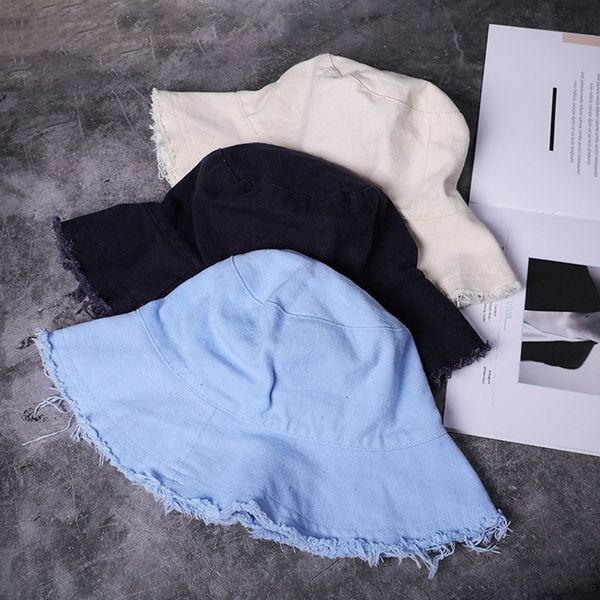 

chic fisherman female bucket bucket hat summer all-match soft girl artistic hipster basin hat sun-proof sunshade summer tide, Blue;gray