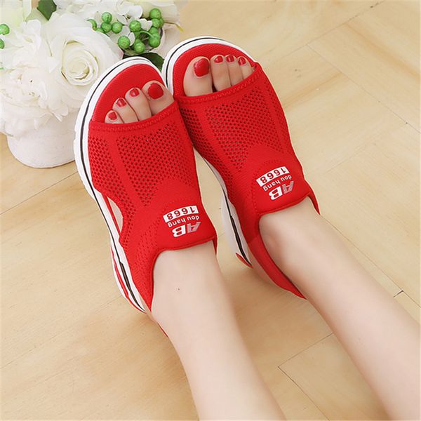 

breathable comfort shopping ladies walking shoes red black women sandals for summer new platform sandal ulzzang shoes zapatos