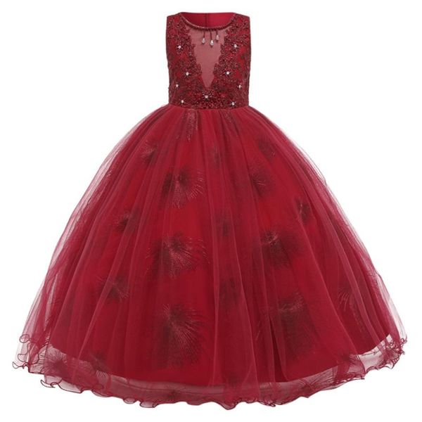 

girl gown party dress 2020 toddler kid girl sleeveless lace princess gown party dress cosplay clothes daily kids dresses for, Red;yellow