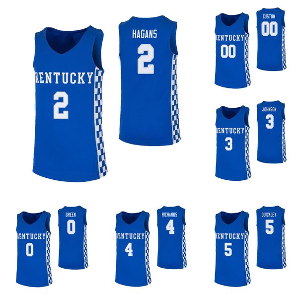 

hamidou diallo stitched youth kentucky wildcats kevin knox jarred vanderbilt custom any name blue white ncaa college jersey, Black