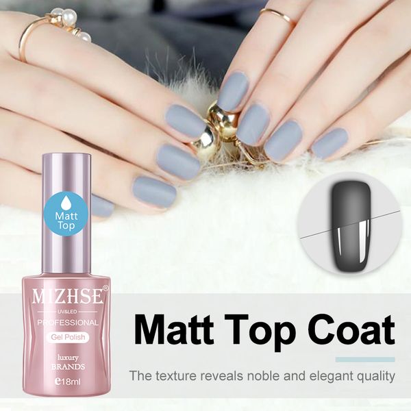 

mizhse matte coat design gel lacquer macoat soak off uv nail gel polish tips finish primer varnishlong lasting, Red;pink