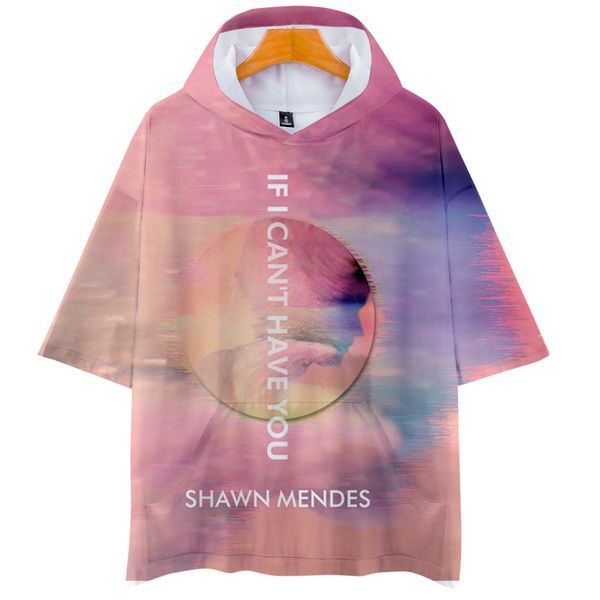 

hoodie men young lady shawn mendes leisure short-sleeved hoodie sweatshirt women summer fashion harajuku streetwear, Black
