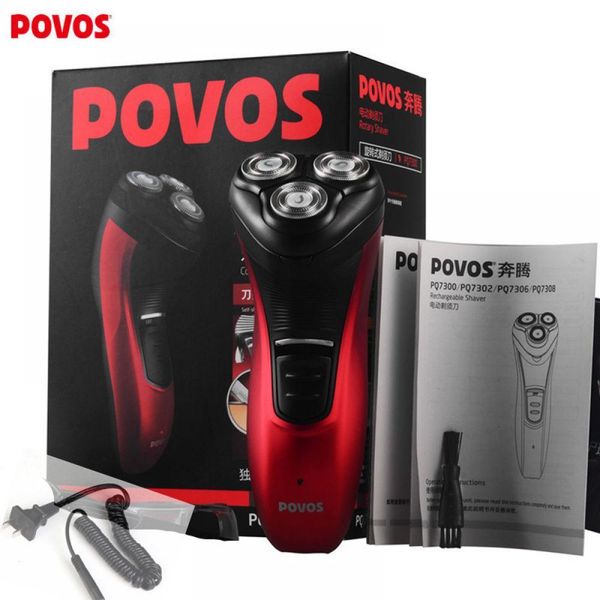 

povos factory direct sale rechargeable electric shaver for men shaving razor triple blades 3d floating big trimmer pw930