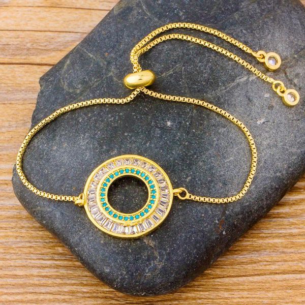 

3 colors women charm annularity chain copper adjustable bracelet cubic zirconia rhinestone jewelry for wedding engagement party, Black