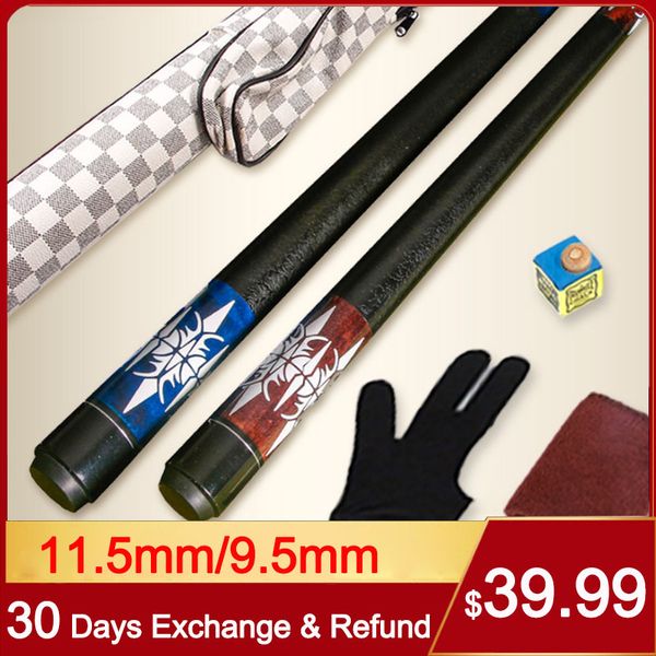 

black 8 1/2 snooker poolcue la series 11.5mm 9.5mm american 16 color billiards with case set