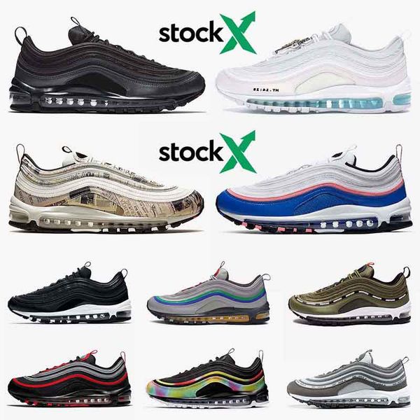 

97s trainers men women running shoes classic og sneakers black bullet undefeated undftd olive silver script pack fashion designer shoe