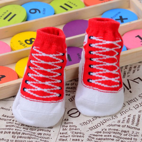 

1 pair cotton children socks with non-slip rubber-soled cartoon baby socks newborn anti-slip shoes boots for 0-12m baby, Pink;yellow