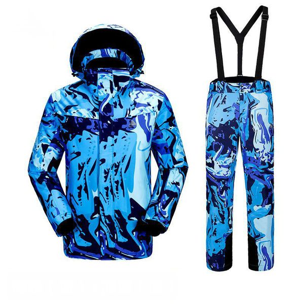 

winter men's windbreak waterproof warm ski suit outdoor breathable wear-resisting ski jacket suspender trousers size s-xxl