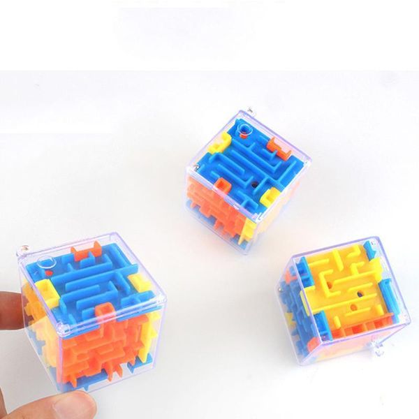 

3d cube labyrinth maze magic cube puzzle mini plastic maze box fun brain game magical ball challenge educational toys for kids