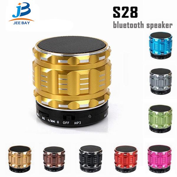 

portable mini bluetooth speaker s28 metal steel wireless smart hands speaker with fm radio support sd card for smart phone
