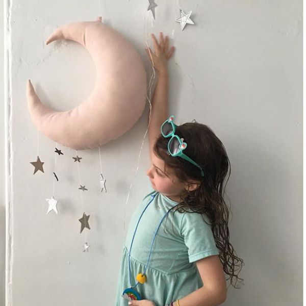 

moon star plush doll stuffed toy kids bedroom decoration plush wall hang stuff pgraphy props